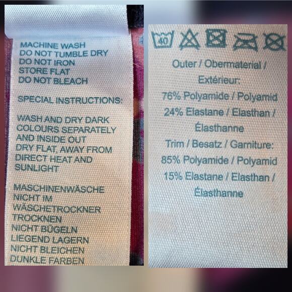 Boden Crossover Waist Leggings sz 8 Patterned Cropped Activewear - Picture 9 of 9